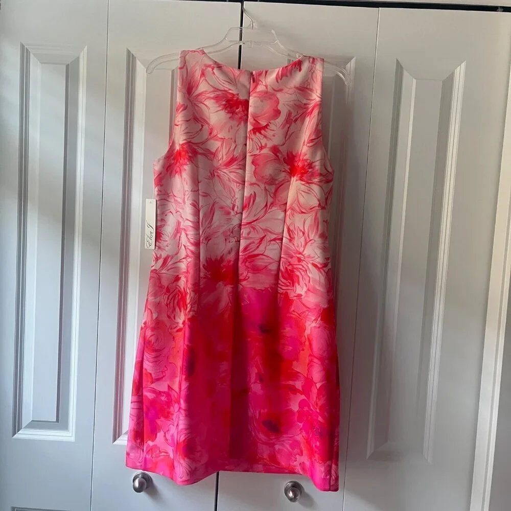 NWT Eliza J Floral Sleeveless Dress, Pink, Size 12